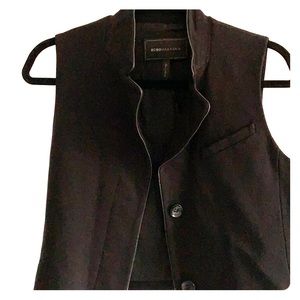 BCBG Vest with faux leather trim